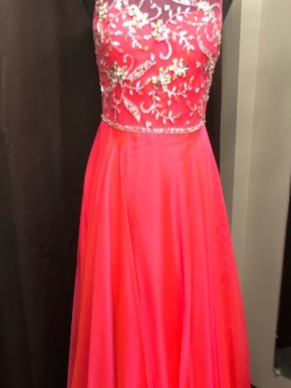 Envious Couture Watermelon Pink Floor Length Formal Dress -  Size 8 - NWT